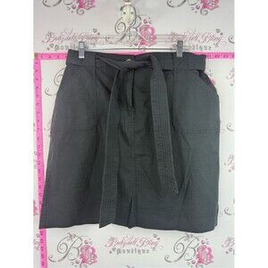 Kersh skirt tie up belt belted cargo Black Tie-Waist Casual Skirt